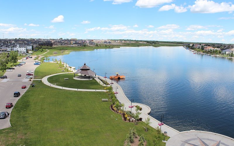 Chestermere Lake with its lakeside park and pathways
